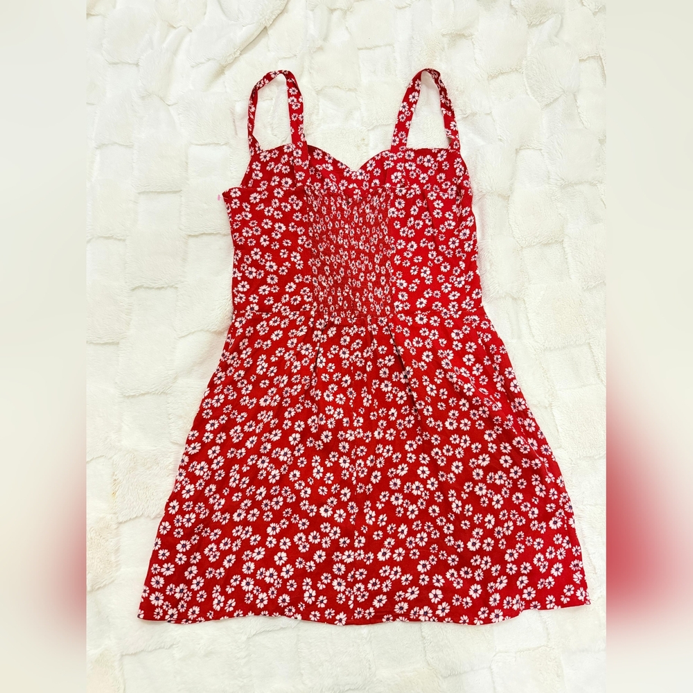 Reformation baldwin Dress  Red and White Floral
